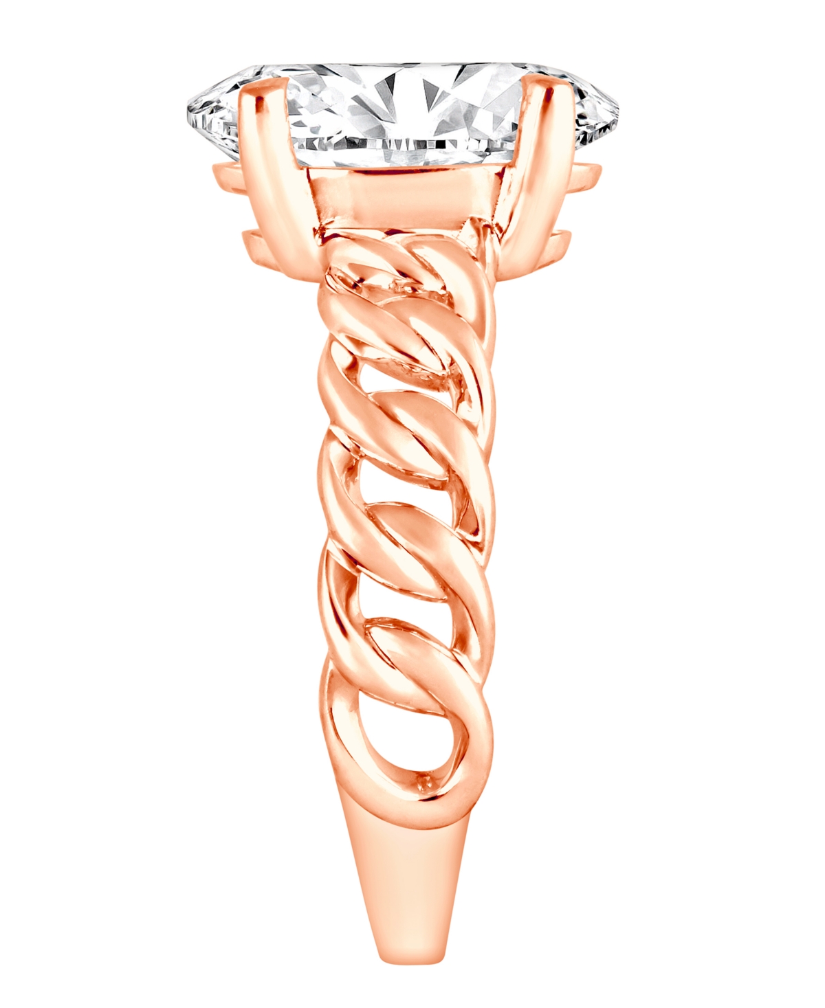 Badgley Mischka Certified Lab Grown Diamond Oval Chain Link Solitaire Engagement Ring (3 Ct. T.w.) In 14k Gold In Gold
