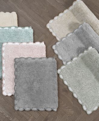 Heathered Crochet Border Cotton Bath Rug Set