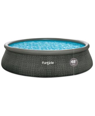 18' x 48" QuickSet Ring Top Above Ground Swimming Pool, Herringbone