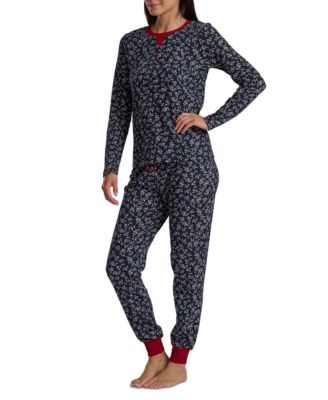 Women's 2-Pc. Packaged Printed Thermal Pajamas Set