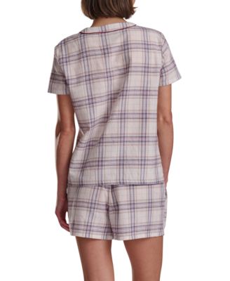 Women's 2-Piece Plaid Flannel Boxer Set