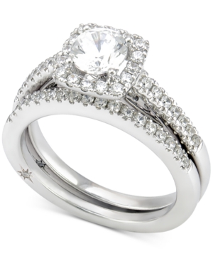 image of Marchesa Certified Diamond Bridal Set (1-1/4 ct. t.w.) in 18k White Gold, Created for Macy-s