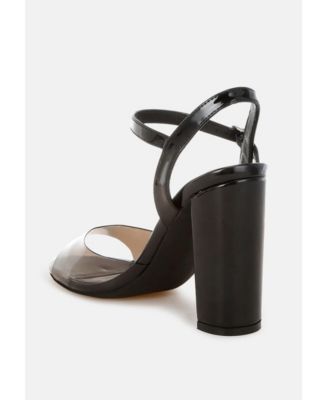 Womens Kessel Tinted Clear Strap Block Heels
