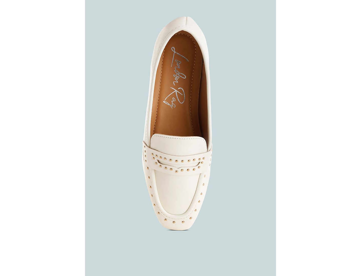 Женские туфли London Rag Dorlina Studded Faux Leather, цвет: Белый — фото 4