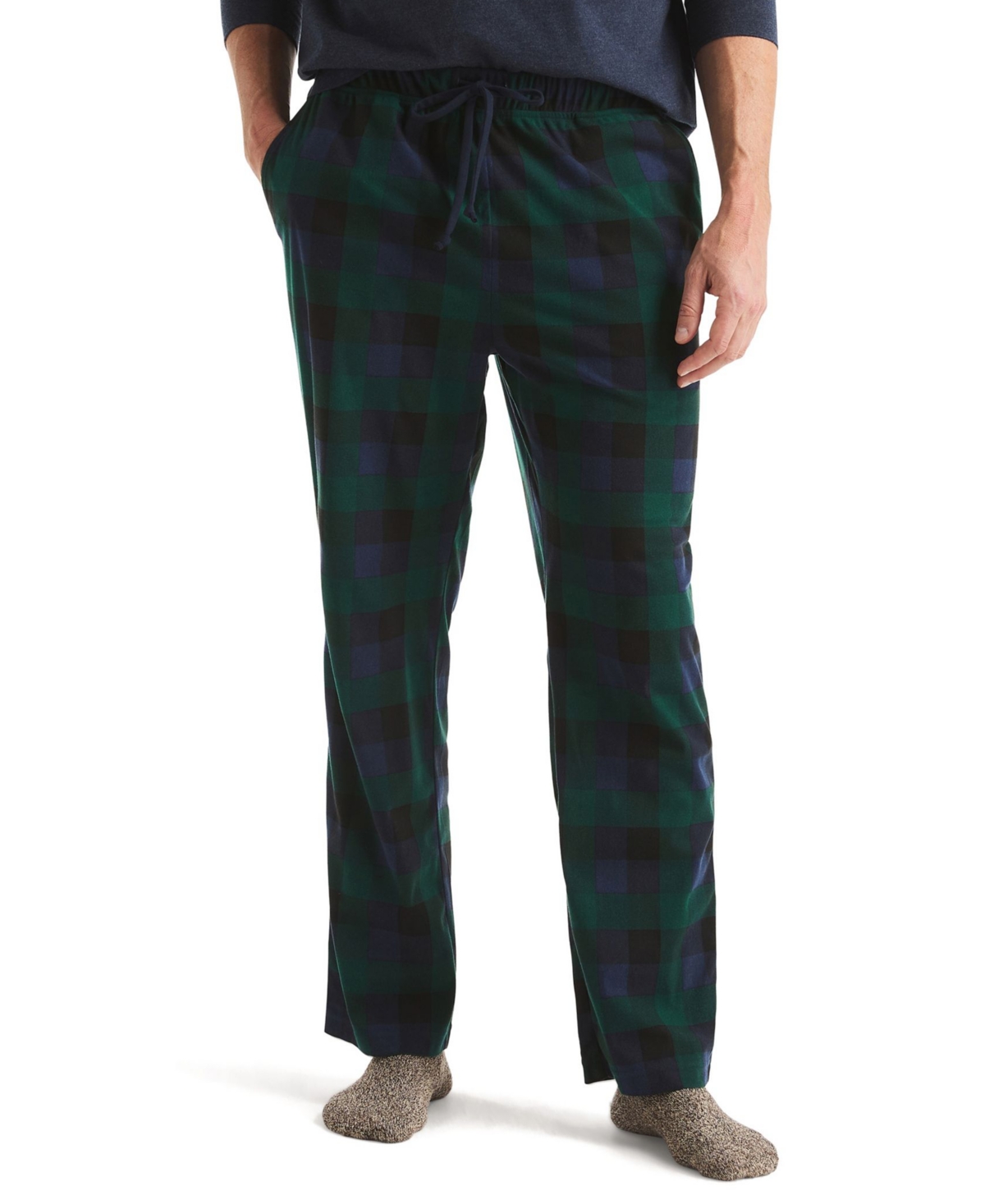 Nautica Men's Fleece Plaid Pajama Pants In Green
