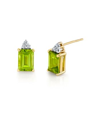 Peridot (2-1/10 ct. t.w.) & Diamond Accent Stud Earrings in 14k Yellow Gold