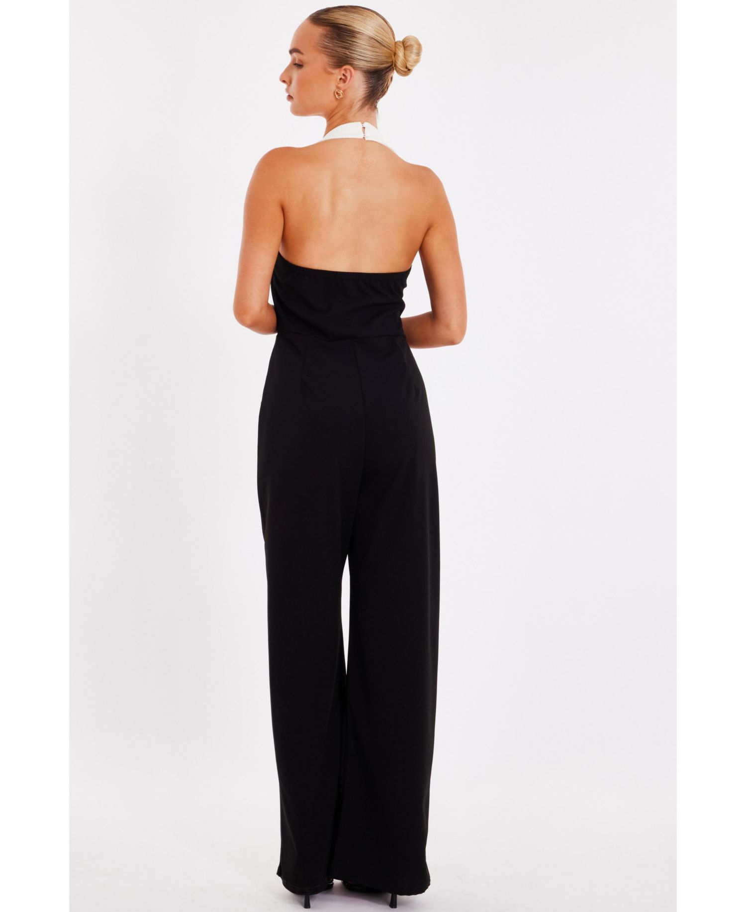 Women's Halterneck Jumpsuit - Black