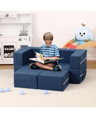 Kids Couch 3PCs Modular Kids Play Couch, Toddler Couch Kids Convertible Sofa Foam Floor Sofa