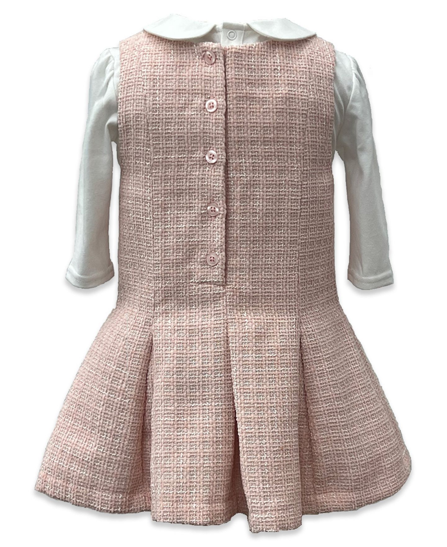 Комплекты Blueberi Boulevard Boucle Pleated Fit-and-Flare Jumper Set для девочек-малышей, цвет: Пастельный розовый — фото 2