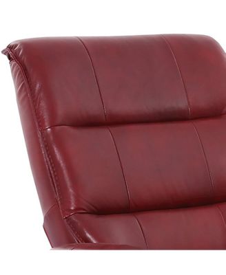 2 Pc. Rouge Top Grain Leather Manual Reclining Swivel Chair & Ottoman Set