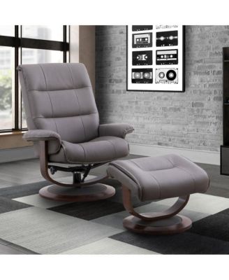 Knight - Haze Manual Reclining Swivel Chair and Ottoman