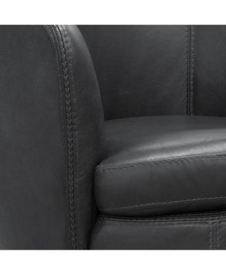 Vintage Slate 100% Italian Leather Swivel Club Chair Two Pack