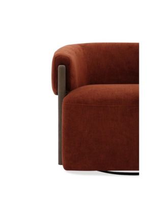  1 Pc  Island Rust Fabric  Swivel Feature  Accent Chair