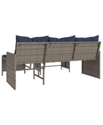 Garden Sofa Gray and Navy Blue