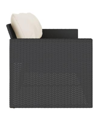 Garden Sofa Black and Cream White