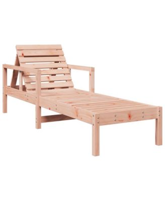 Sun Lounger Natural wood Solid Douglas wood Medium