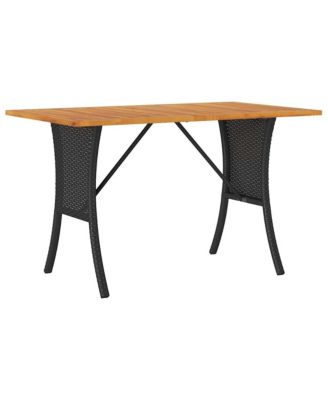 Patio Sofa 3-Seater with Cushions&Table Black Poly Rattan