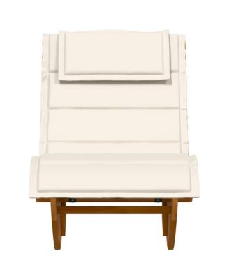 Sun Lounger Cream, Acacia Wood Grain