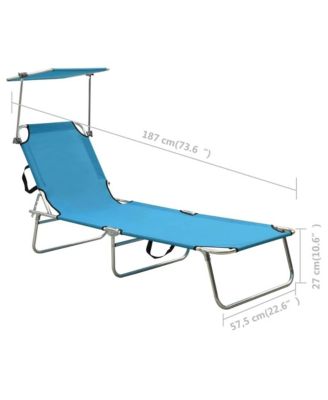Sun Lounger Blue Aluminum frame, 600D polyester fabric Standard