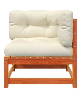 Garden Sofa Wax brown Solid pine wood 27.6 x 27.6 x 26.4 in