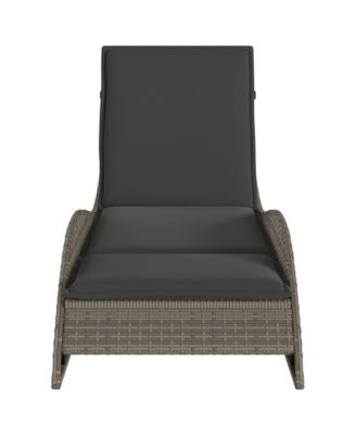 Sun Lounger Grey PE rattan 23.6 x 80.7 x 28.7 in