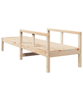 Sun Lounger Natural Pine Solid Pine Wood Standard