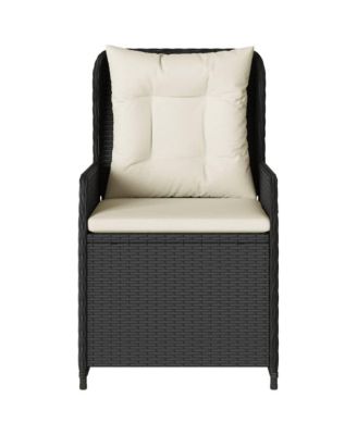 Reclining Garden Chair Black PE rattan Standard outdoor chair size