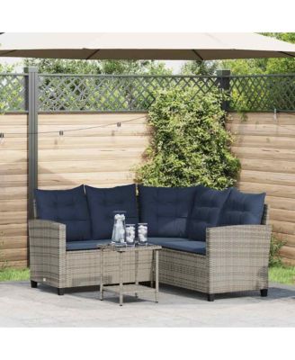 Garden Sofa Grey PE rattan Medium Adjustable Feet