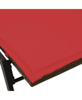 Sun Lounger with Cushion Brown Poly Rattan