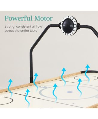 54in MDF Air Hockey Game Table w/ LED Lights, Scoreboard, Powerful Motor