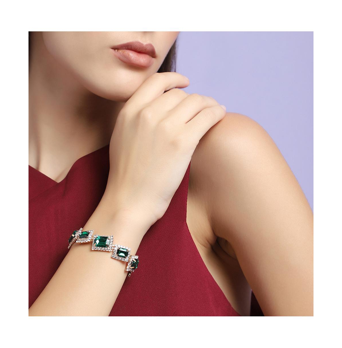 Sohi Party Stone Statement Bracelet In Gold