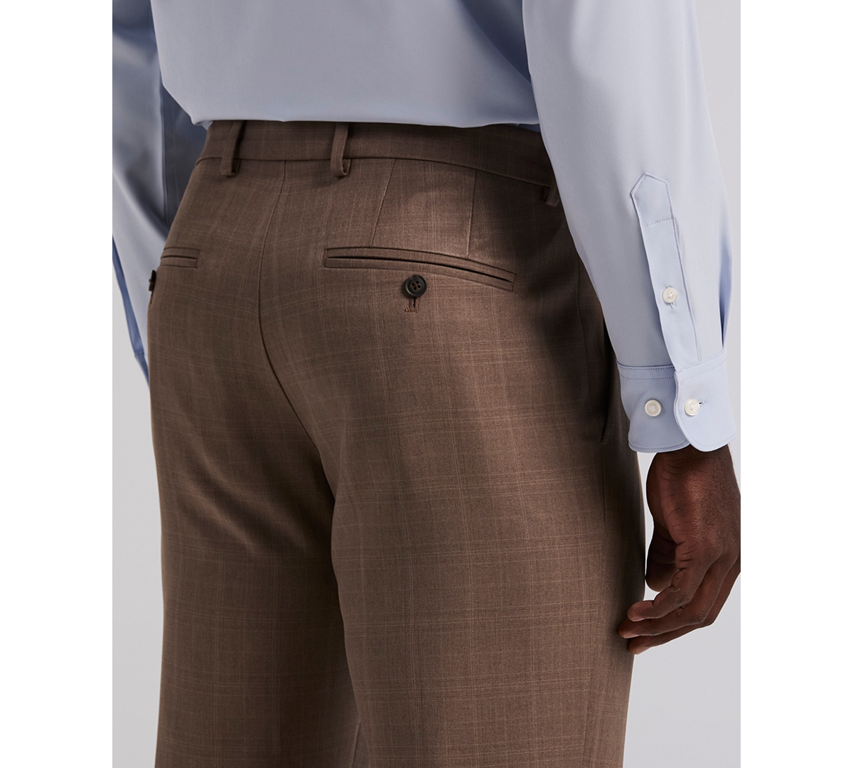 Perry Ellis Portfolio Men's Modern-fit Stretch Solid Resolution Pants In Brown