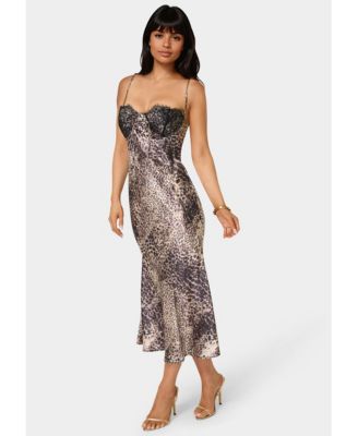 Women's Satin Maxi with Lace Cups