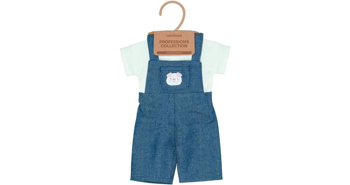 Детские куклы MINILAND Careers 15" Farmer Doll Outfit with Overalls and Hat, Ages 10+, цвет: Синий разноцветный — фото 2