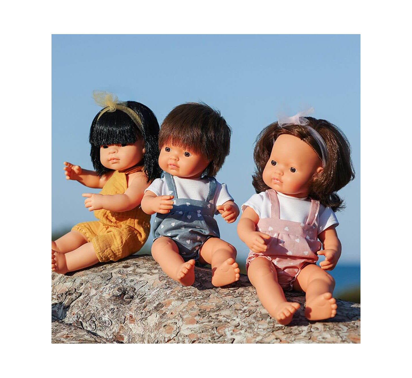Детская кукла MINILAND My Friends and Me 15" Asian Black Hair Articulated Baby Doll, Ages 10 Months+, цвет: Light Skin — фото 3