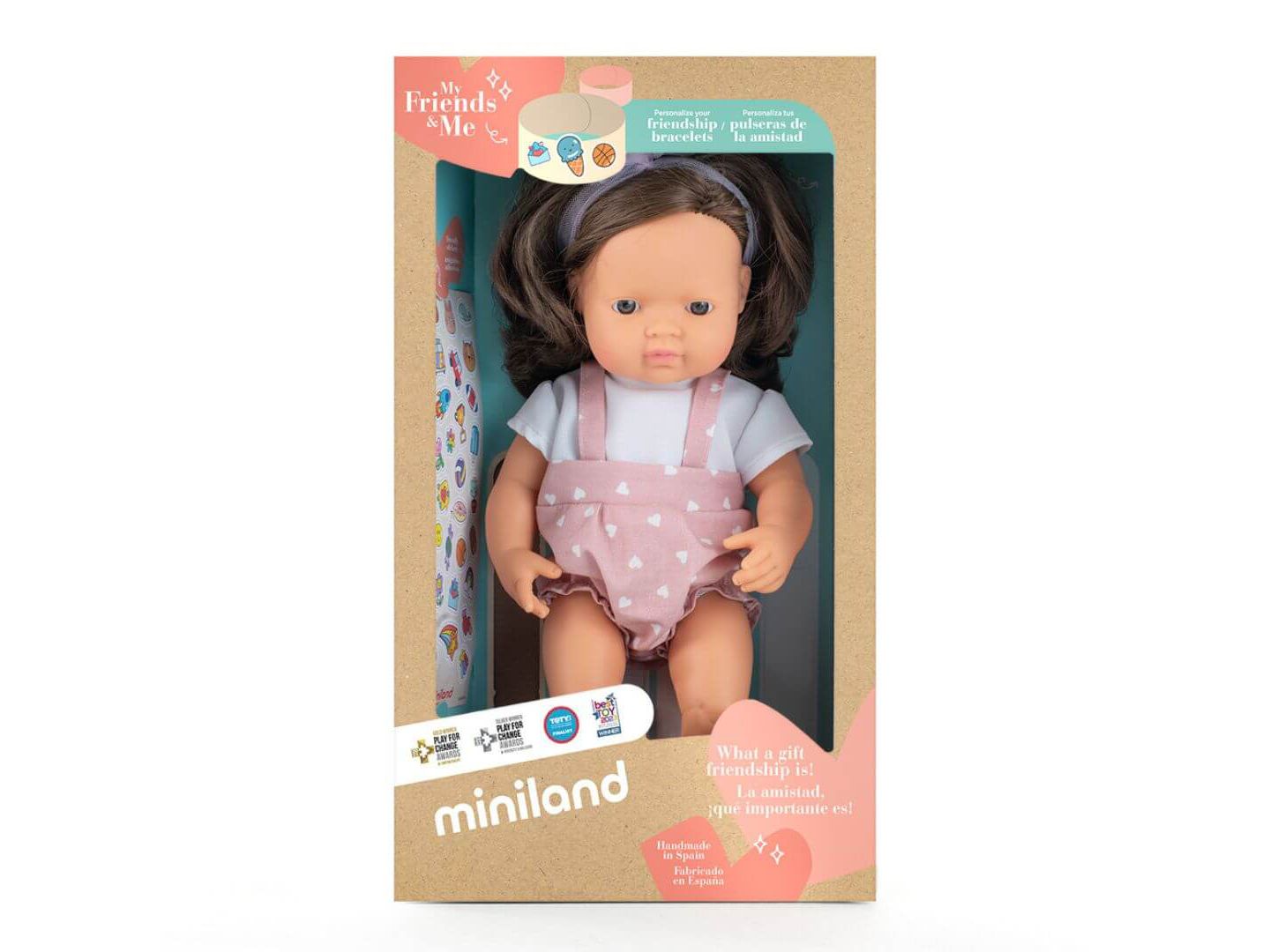 Детская кукла MINILAND Baby Doll Brunette Girl 15'' (Box) - My Friends and Me, цвет: Light Skin — фото 3