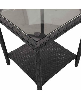 Garden Sofa Black PE rattan Medium Removable Covers Garden Sofa