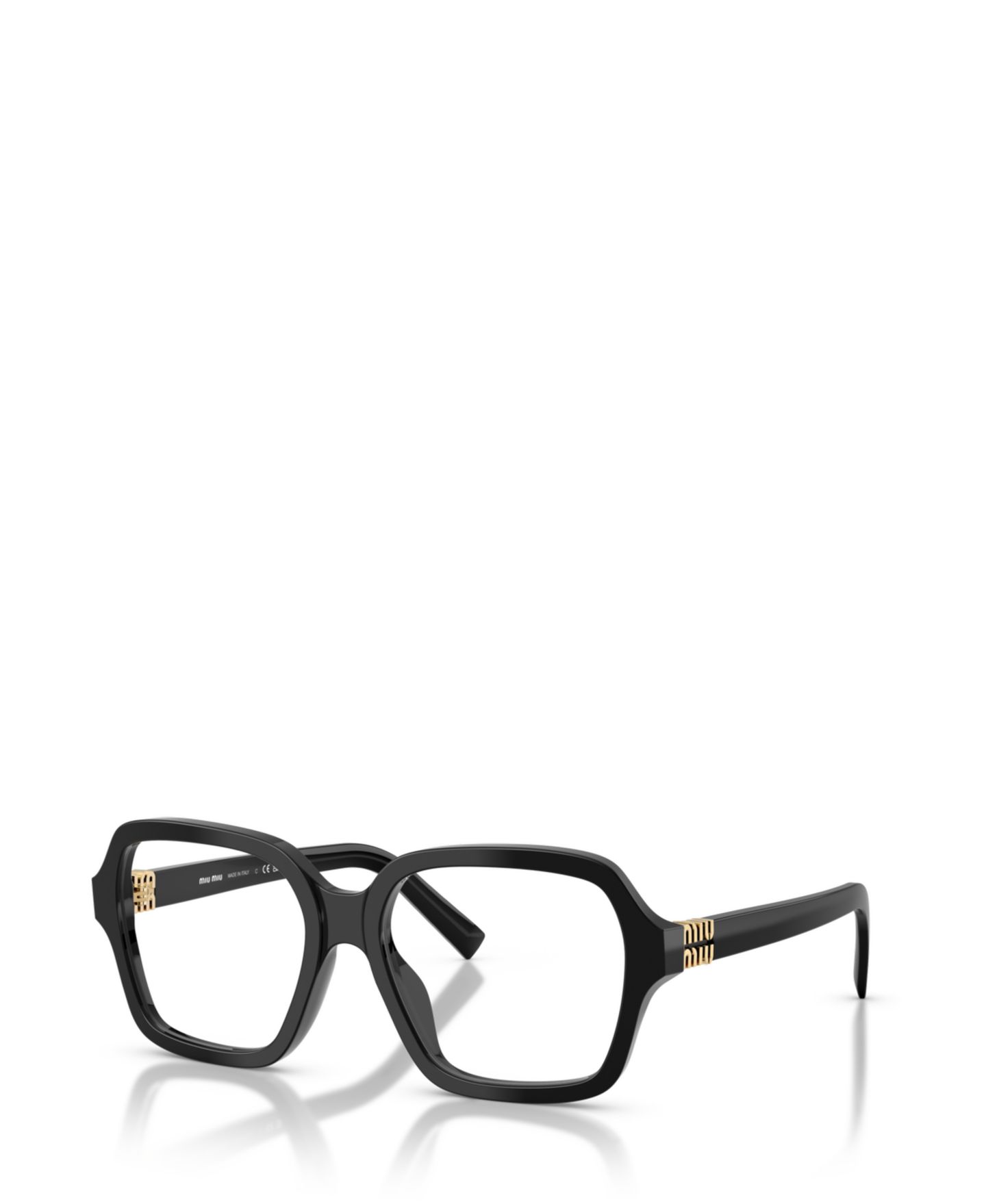 Женские очки MIU MIU Woman Square Plastic MU 03YV Eyeglasses, цвет: Чёрный — фото 1