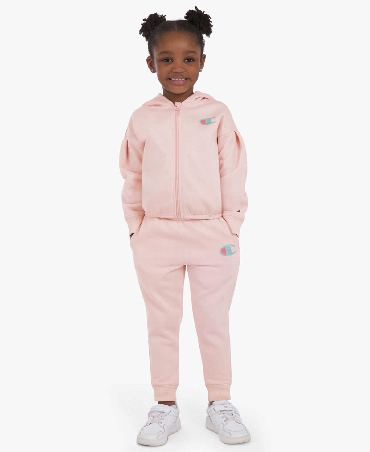 Champion Toddler & Little Girls 4t-6x 2-piece Full Zip Hoodie And Joggers Set In Pink
