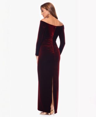 Velvet Off-The-Shoulder Gown, 2P-18