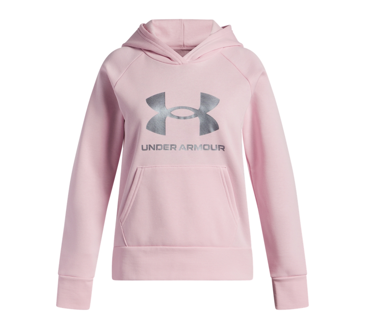 Under Armour Girls 6-16 Rival Long Sleeve Shimmer Hoodie In Pink