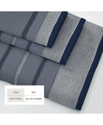 Luxurious Cotton Decorative 4-Piece Bath Towel Set, 54" x 27"