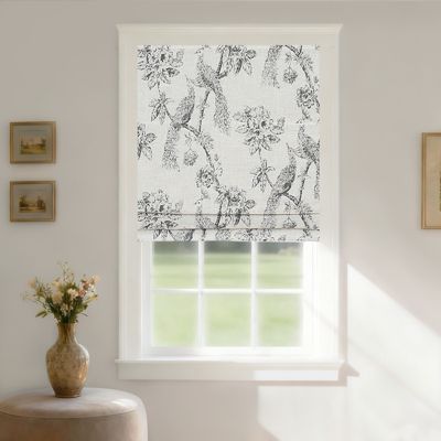 Peacock 100% Blackout Dual Layered Pull-Down Roman Shade for Windows