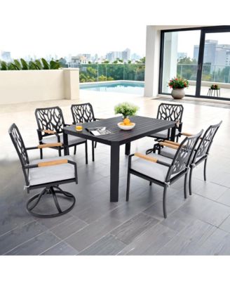 - 7-Piece Aluminum Patio Furniture Set - Bourbon Brown
