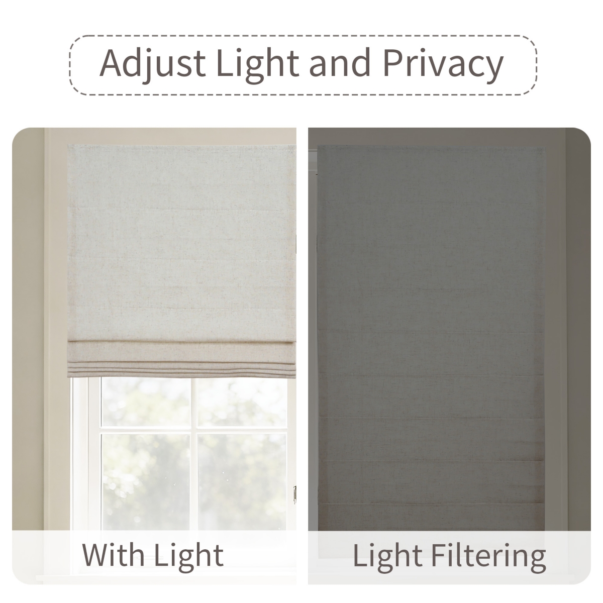 Shadisfy Linen Blend Cordless Roman Blinds