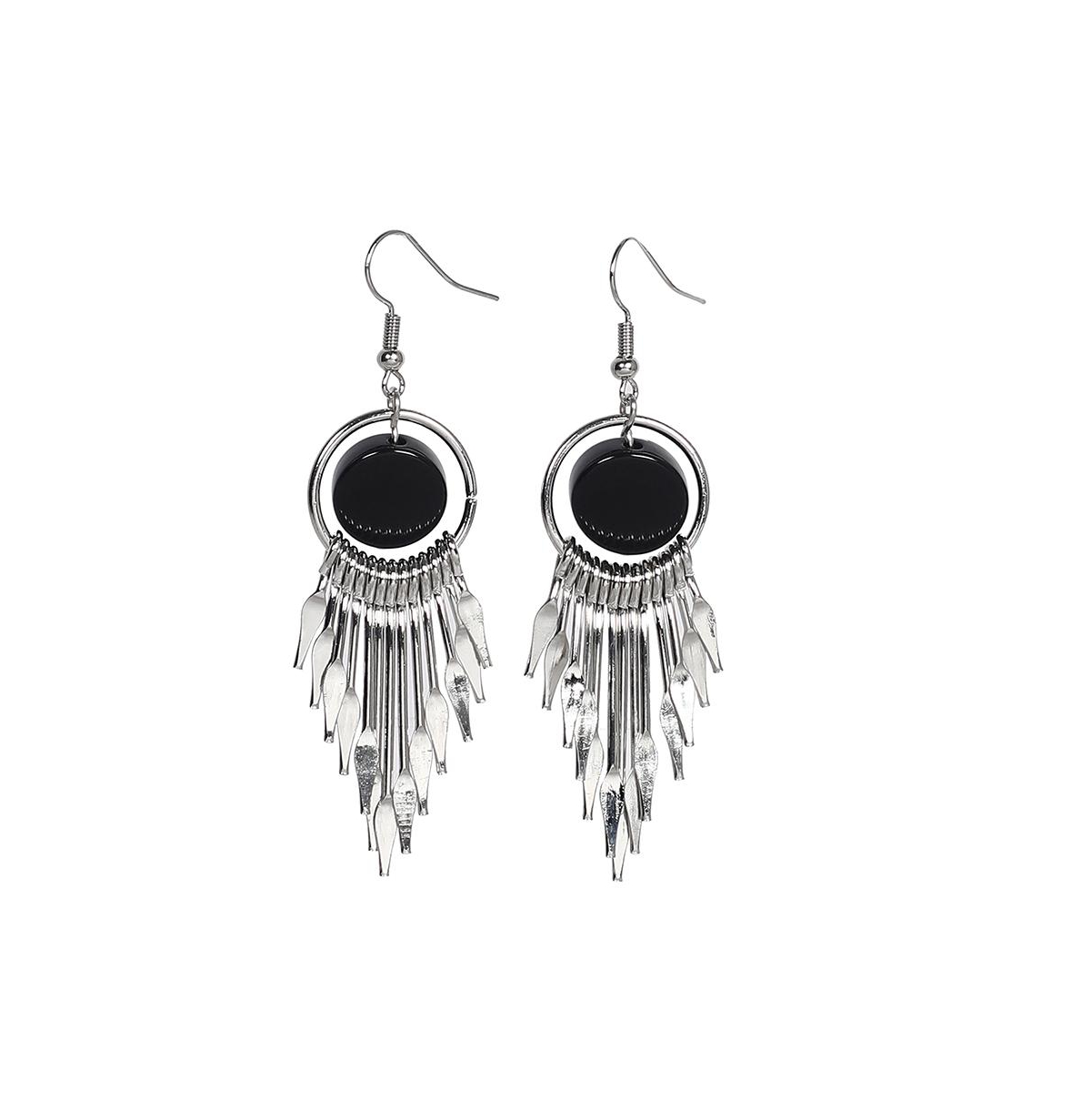 Sohi Women's The Lancia Drop Earrings In Black