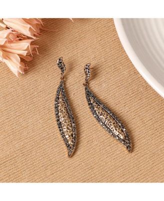 Embellished Rhombus Swirl Drop Earrings