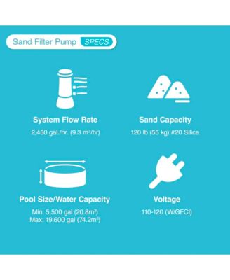 3000 GPH Sand Filter Pump and Saltwater System for Above Ground Pools