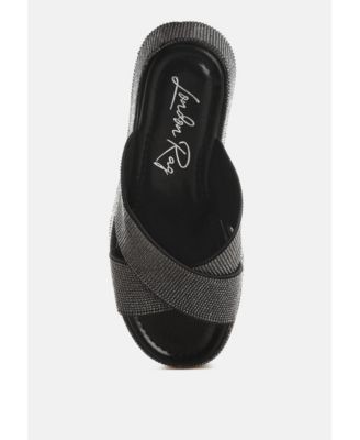 Womens Adena Rhinestone Embellished Flatforms