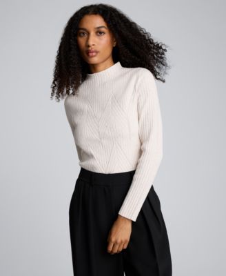 Women's Large Chevron Stitch Long-Sleeve Sweater